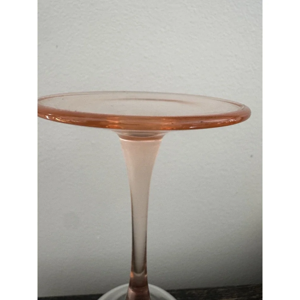 2 Cristal D'Arques Durand Luminarc AMERICANA Rose Pink Stem Clear Goblets TWO